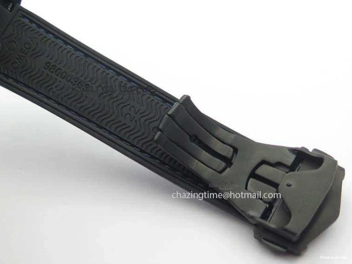 0317 Unique Planet Ocean 45mm Real Ceramic Blue BP-Maker Best Edition Black Dial On Nylon Rubber Strap A 8184